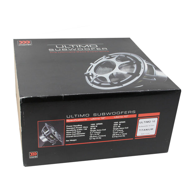 Morel ULTIMO Ti104 10" Titanium 4Ohm Car Audio Subwoofer Dynamic Autosound