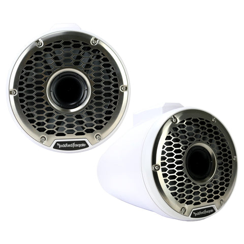 Rockford Fosgate M2WL-10H 10" 2-Way Wake Tower Coaxial Speakers with Horn Tweeters - White